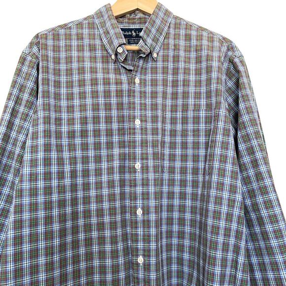 Ralph Lauren Custom Fit Shirt Plaid Long Sleeve Button Up Preppy Size XL - Picture 3 of 5